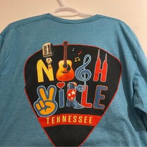 Gildan Blue Tee with Nashville Music Graphic